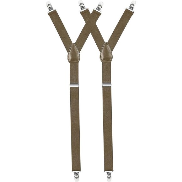 HOLD'EM Improved Shirt Stays Men Adjustable Elastic Y-style 1” Wide - Olive - Picture 1 of 7